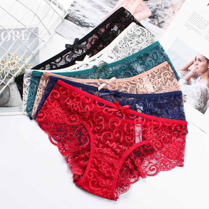 Lace Hollow Mid-Waist Panties