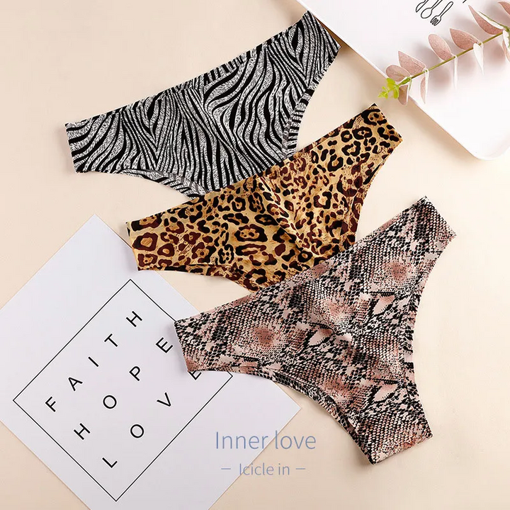 Leopard Print Seamless Ice Silk Panty