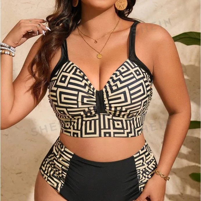 Tropic Muse Plus Size Printed Bikini Set
