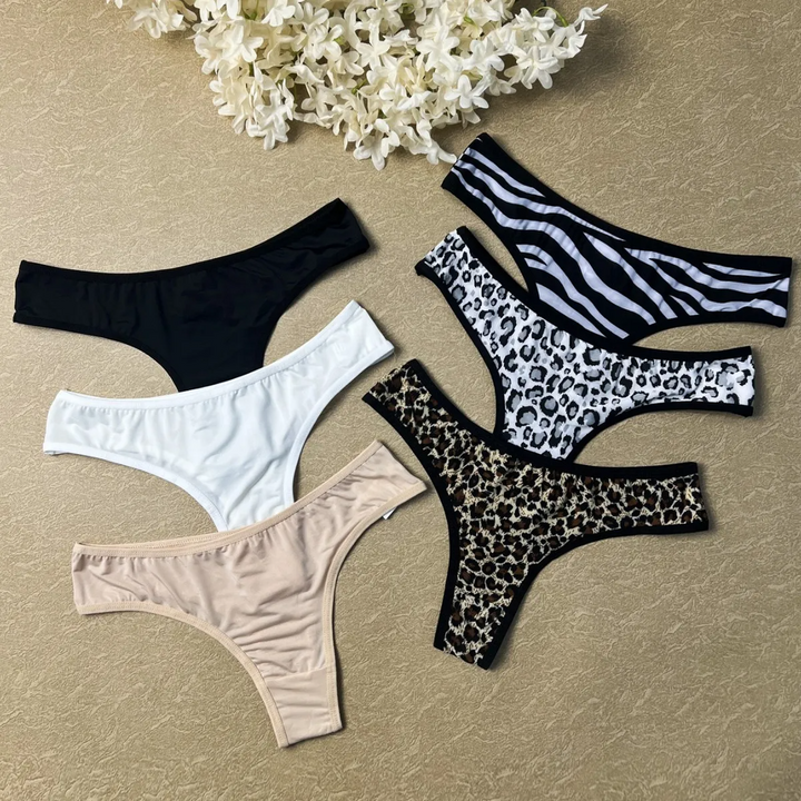 Low-Waist Hollow Animal Print Panty