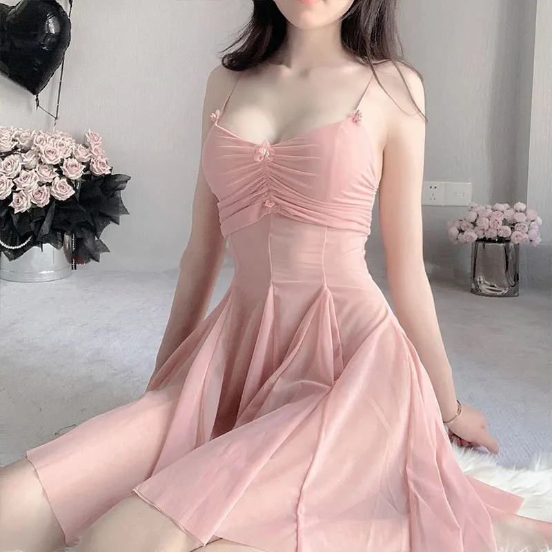 Sheer Mesh See-Through Nightdress