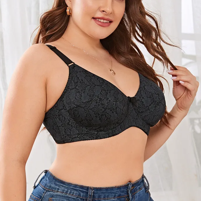 Plus Size Floral Print Push-Up Bra