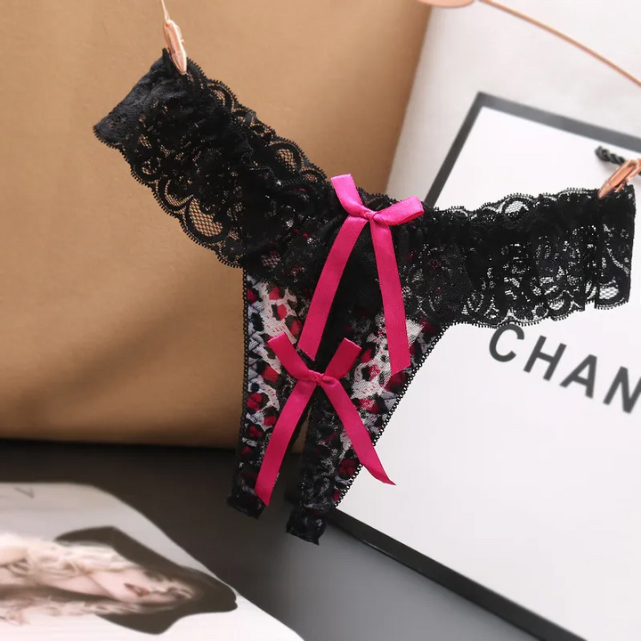 Lace Sheer Leopard Thong