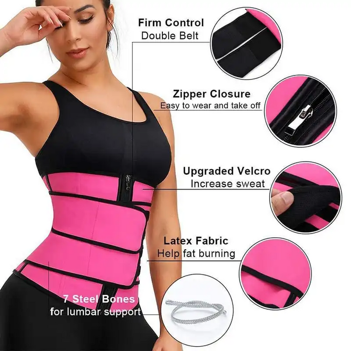 High-Waisted Zipper Belly Wrap (S–4XL)