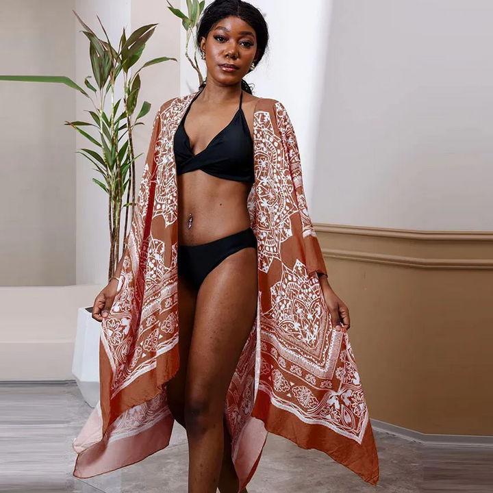 Tropic Muse Printed Bikini Cover-Up Dress