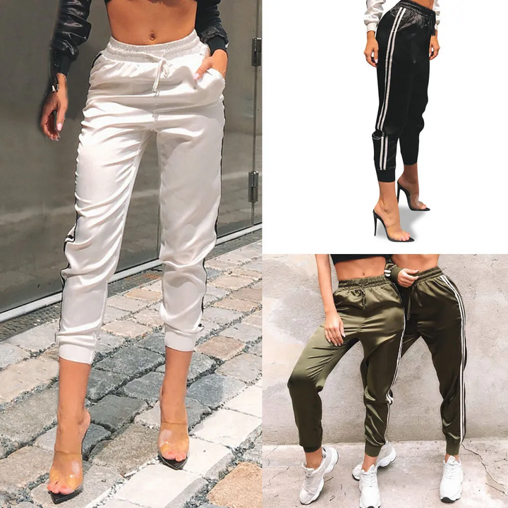 Stripe Style Elastic Waist Comfy Jogger Pants