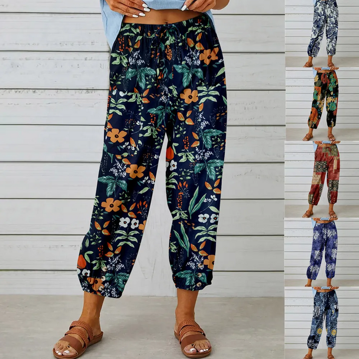 Graphic Print High Rise Drawstring Comfy Joggers