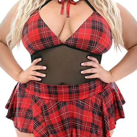 Plus Size Sexy Cosplay Uniform Lingerie Set