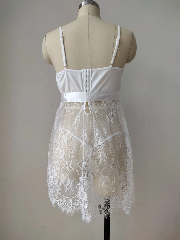 Plus Size Sheer Lace Sling Lingerie