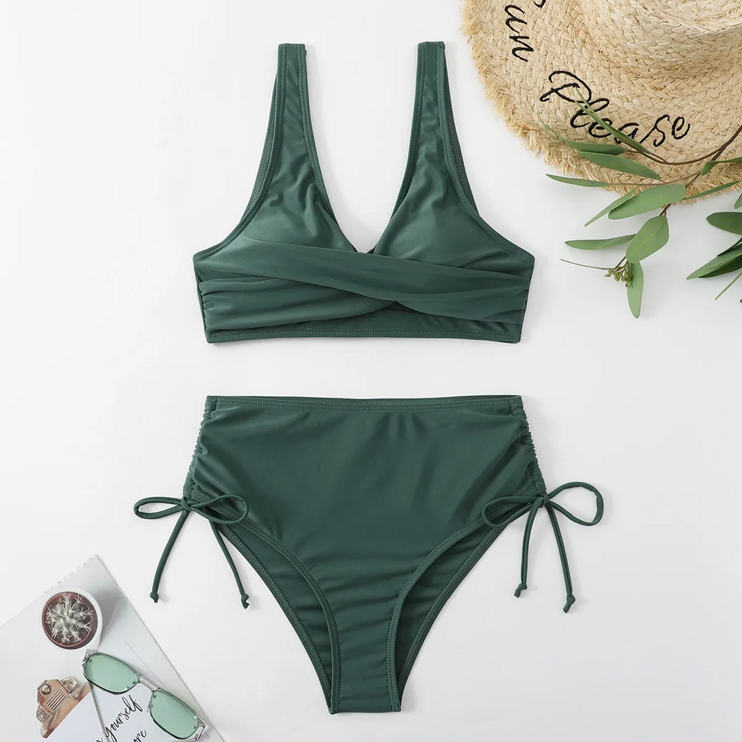 Crisscross Charm High Waist Swim Set
