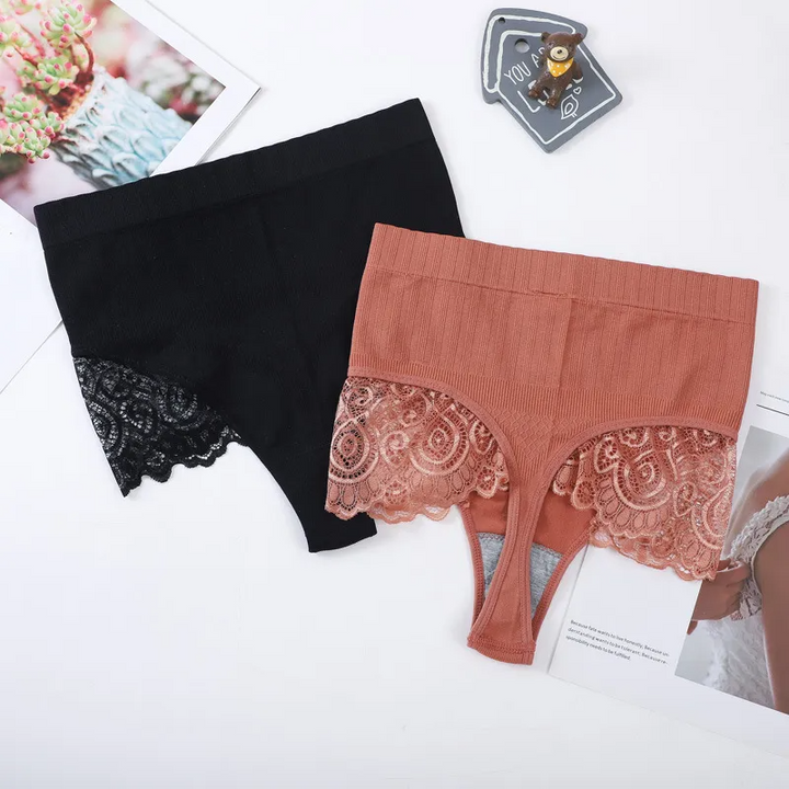 High-Waist Seamless Lace Shaping Panty