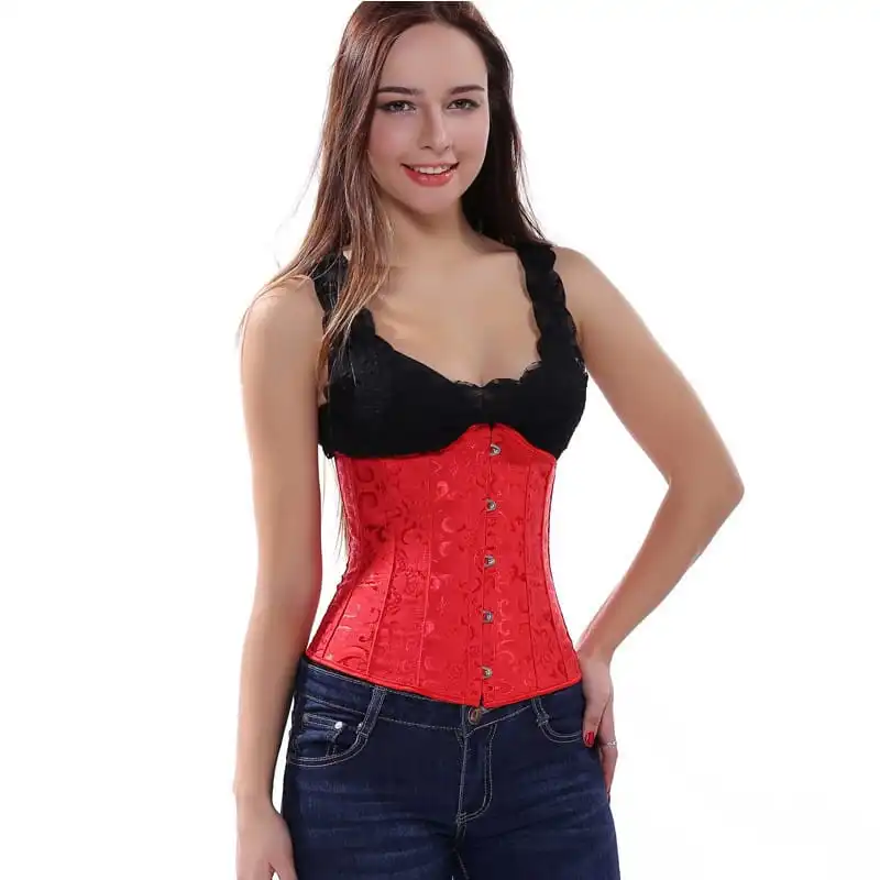 PU Leather Zipper Lace-Up Corset (S–6XL)