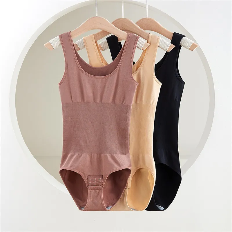 Plus Size Solid Color Basic Shaping Bodysuit