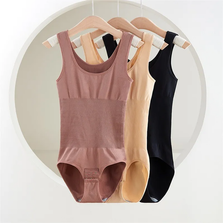 Plus Size Solid Color Basic Shaping Bodysuit