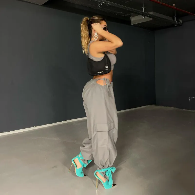 High Rise Hollow Style Drawstring Comfy Joggers