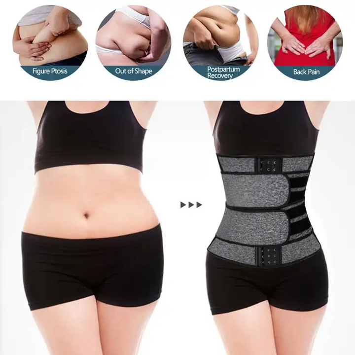 Neoprene Sauna Waist Trainer Sweat Belt (S–3XL)