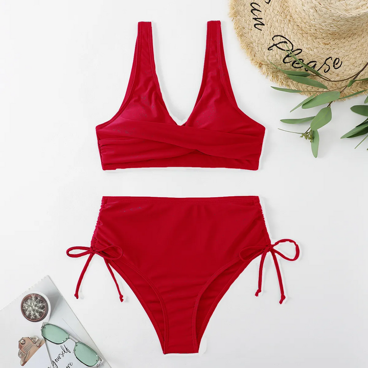 Crisscross Charm High Waist Swim Set