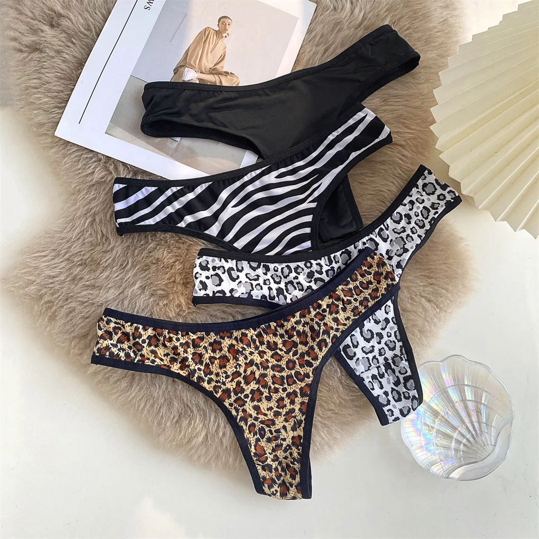 Low-Waist Hollow Animal Print Panty