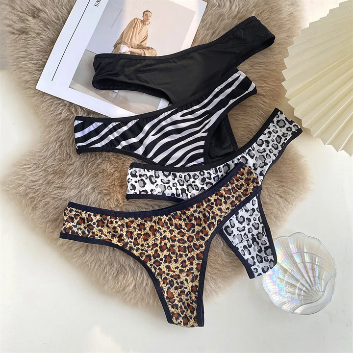Low-Waist Hollow Animal Print Panty
