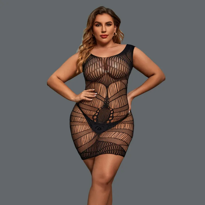 Plus Size Sheer Hollow-Out Lingerie Panty