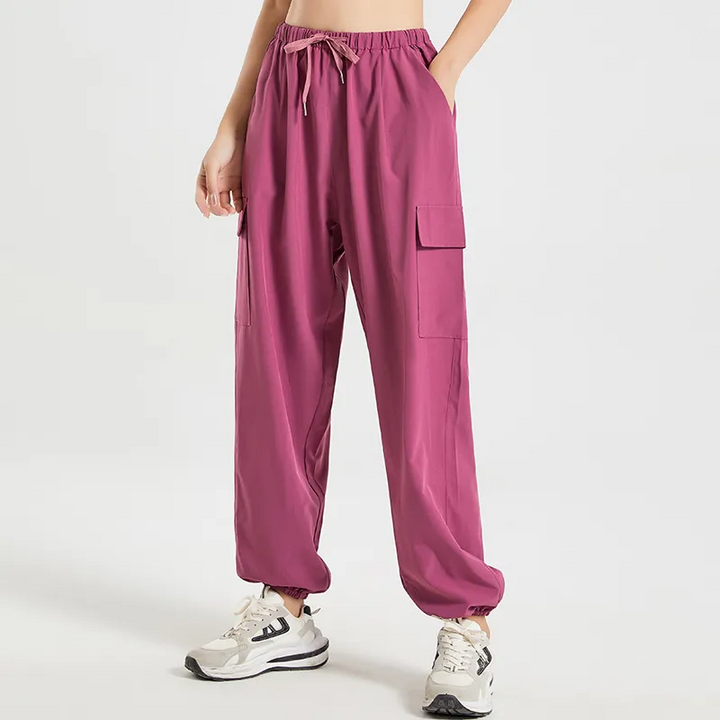 Solid Tone Loose Fit Active Running Joggers