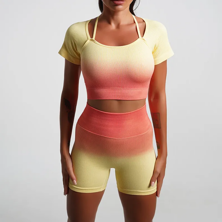 Gradient Style Stretch Fit Active Yoga Set