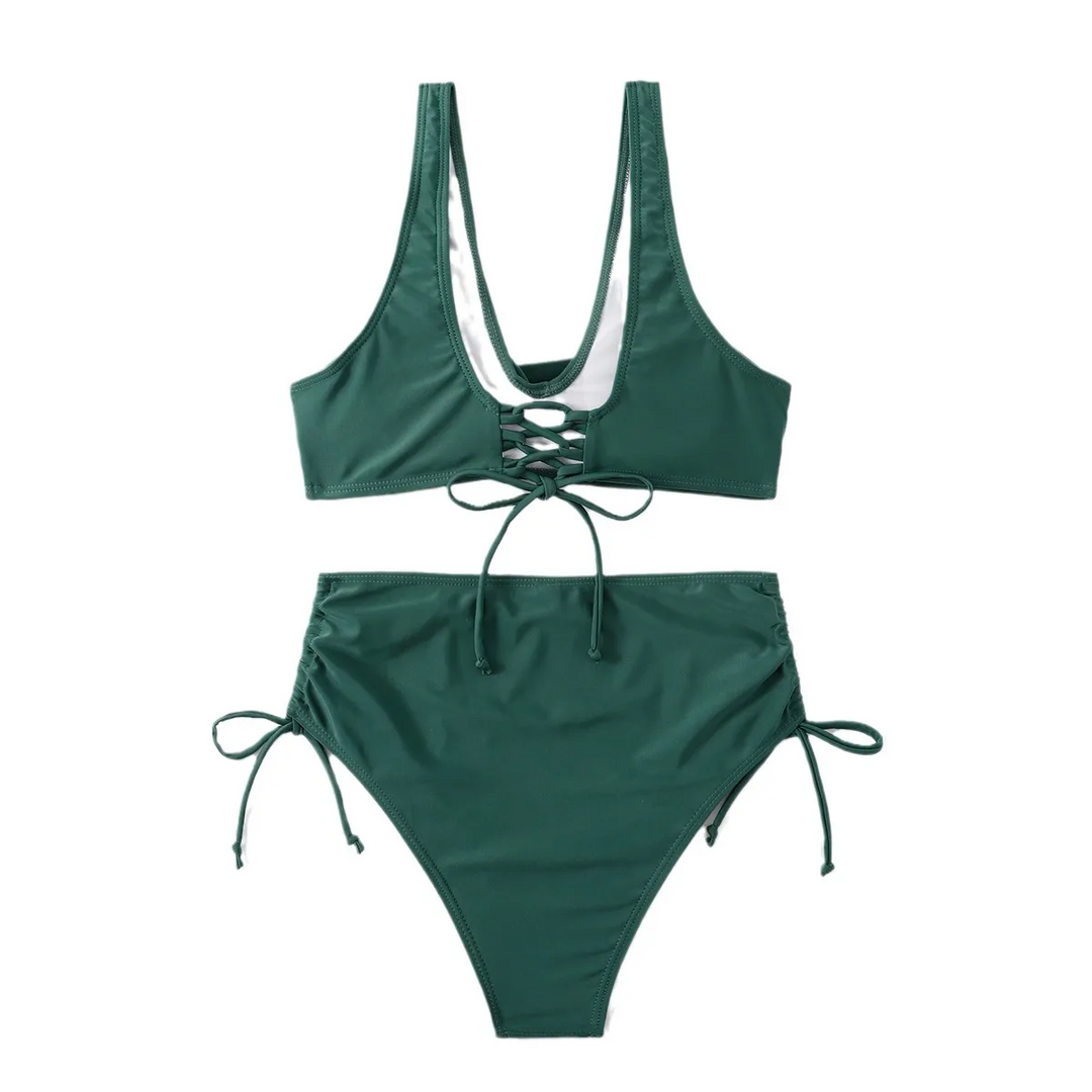 Crisscross Charm High Waist Swim Set