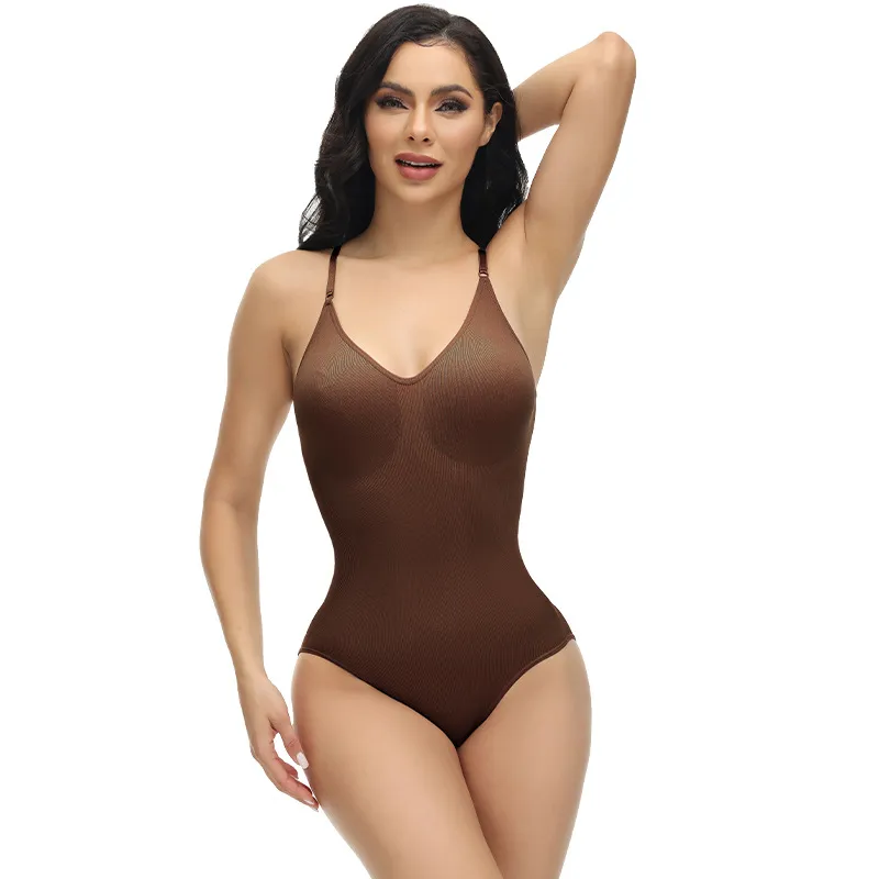 High Elastic Tummy and Hip Shaping Bodysuit with Adjustable Straps