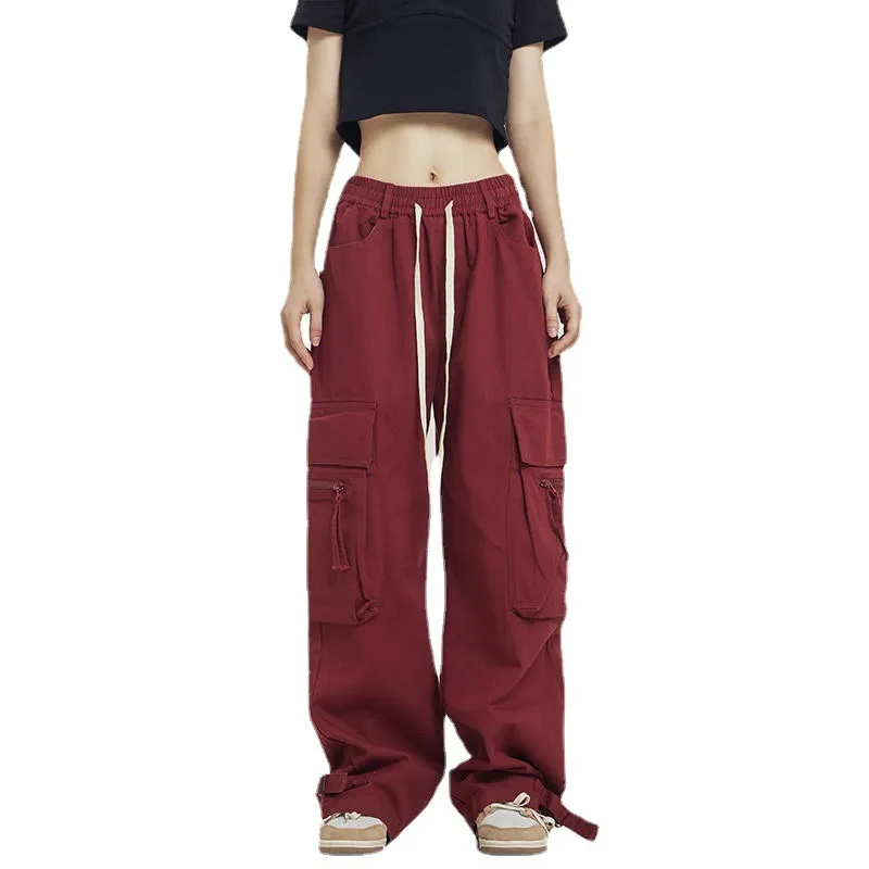 Loose Fit Solid Tone Comfy Cargo Joggers