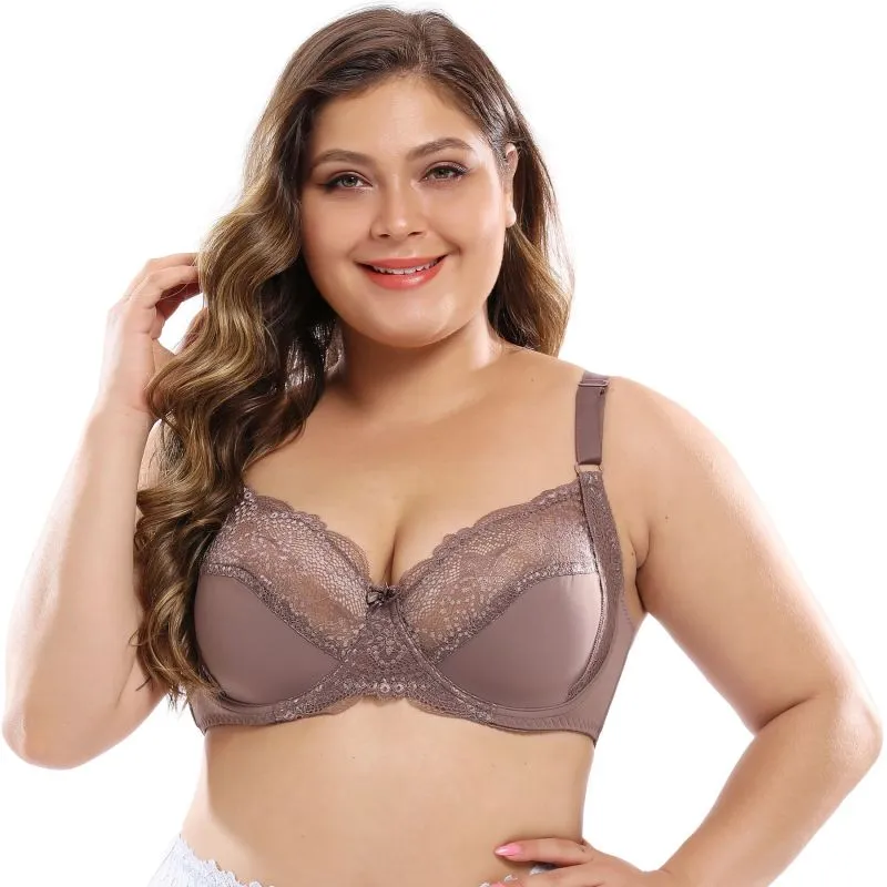 Elegant Plus Size Lace Support Bra