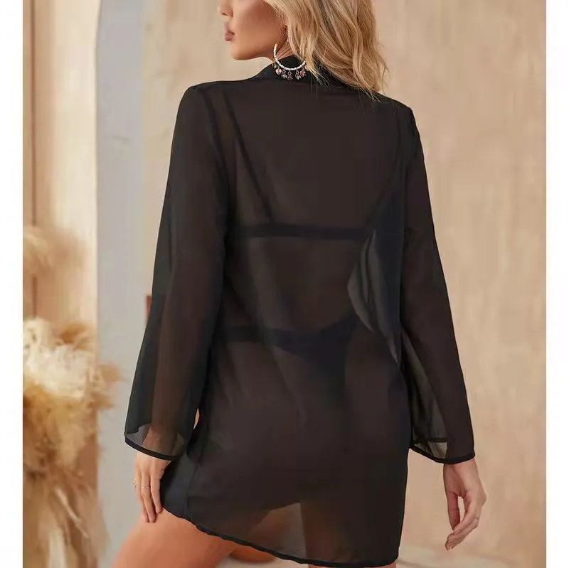 Summer Veil Mesh See-Through Swim Cover-Up