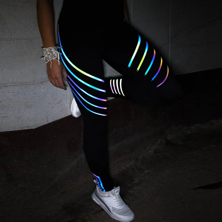 Iridescent Style High Rise Stretch Fit Pants