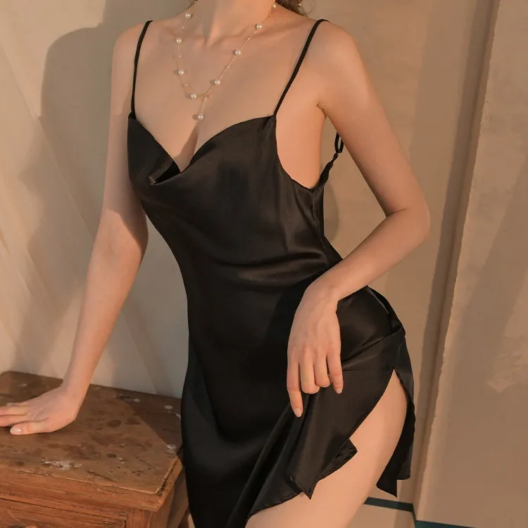 Solid Color Satin Slip Nightgown