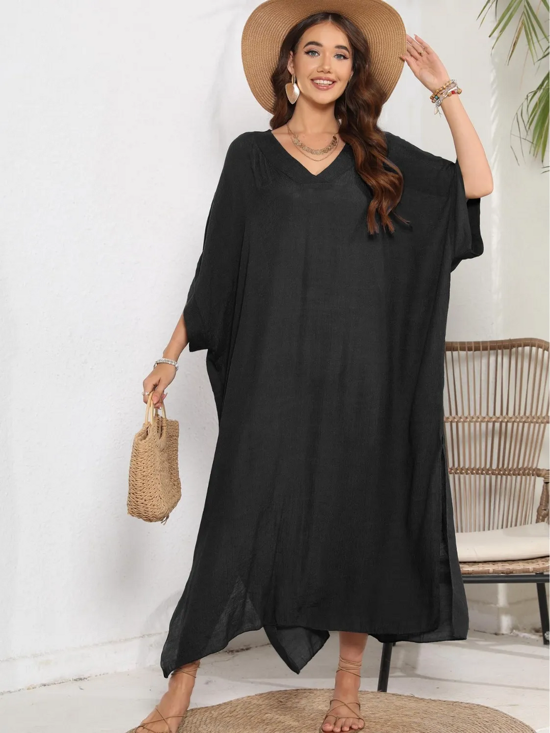 SunDrift Loose Fit V-Neck Swim Cover-Up