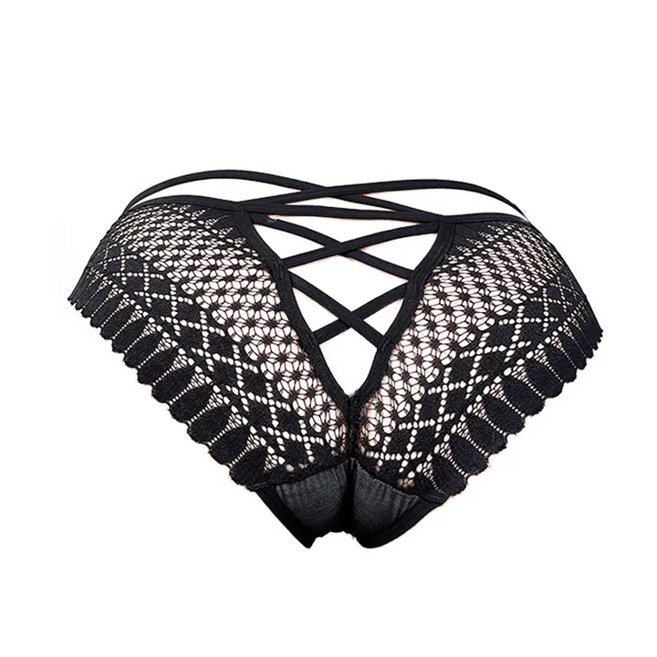Traceless Lace Cross-Strap Mid-Waist Panty