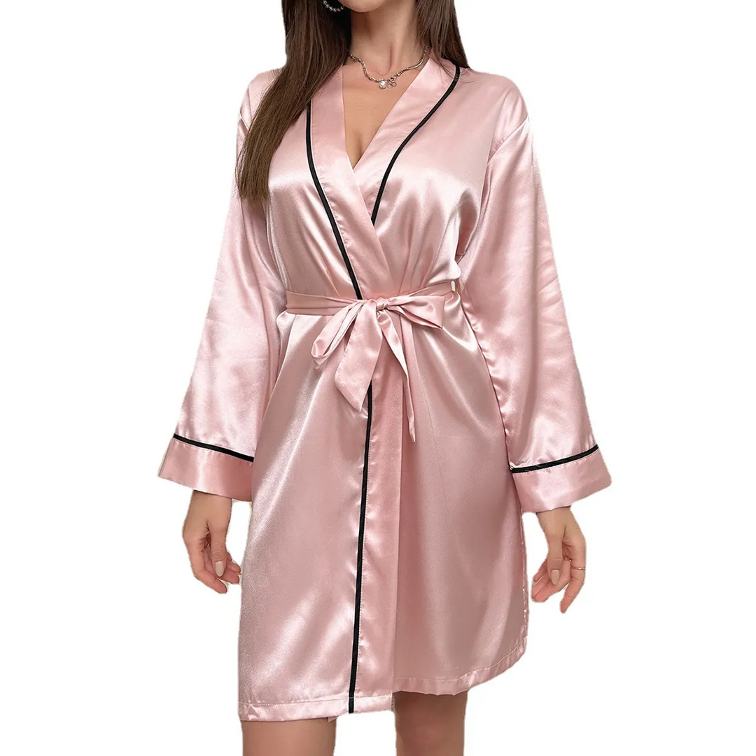 Silk Lace-Up Home Pajama Set