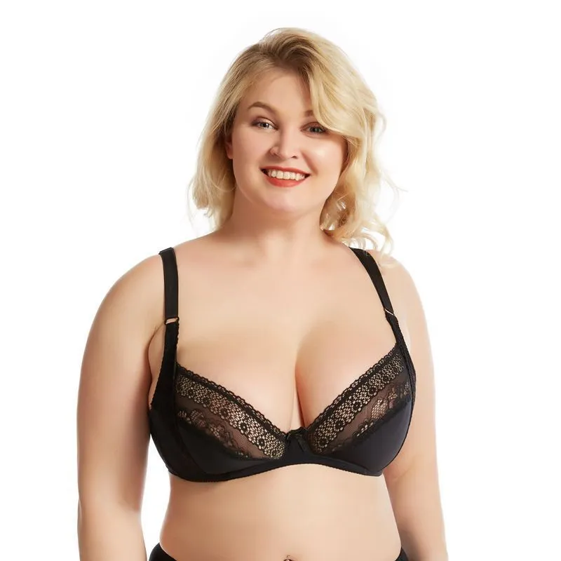 Plus Size Elegant Lace Bra