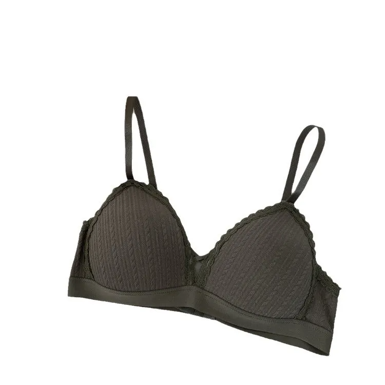 Women Fashion Sexy Solid Color Breathable Push-Up Triangle Cup Bra