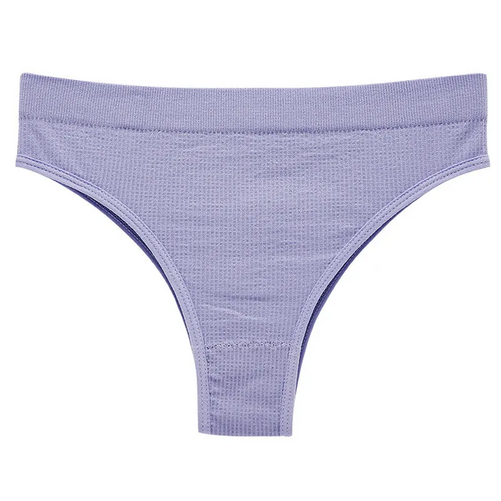 Solid Color Mid-Waist Sexy Panties