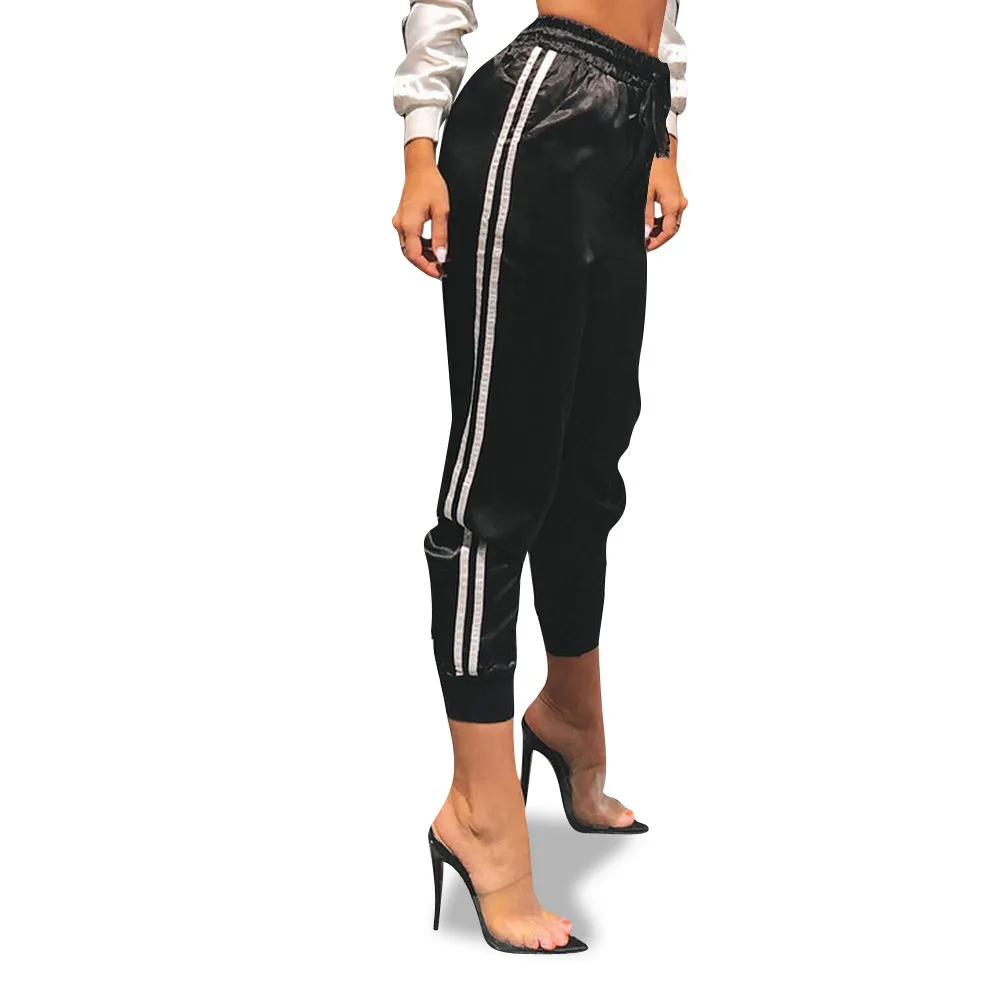 Stripe Style Elastic Waist Comfy Jogger Pants