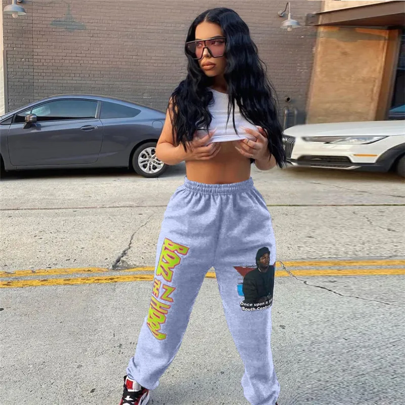 Alphabet Print Relaxed Fit Comfy Jogger Pants